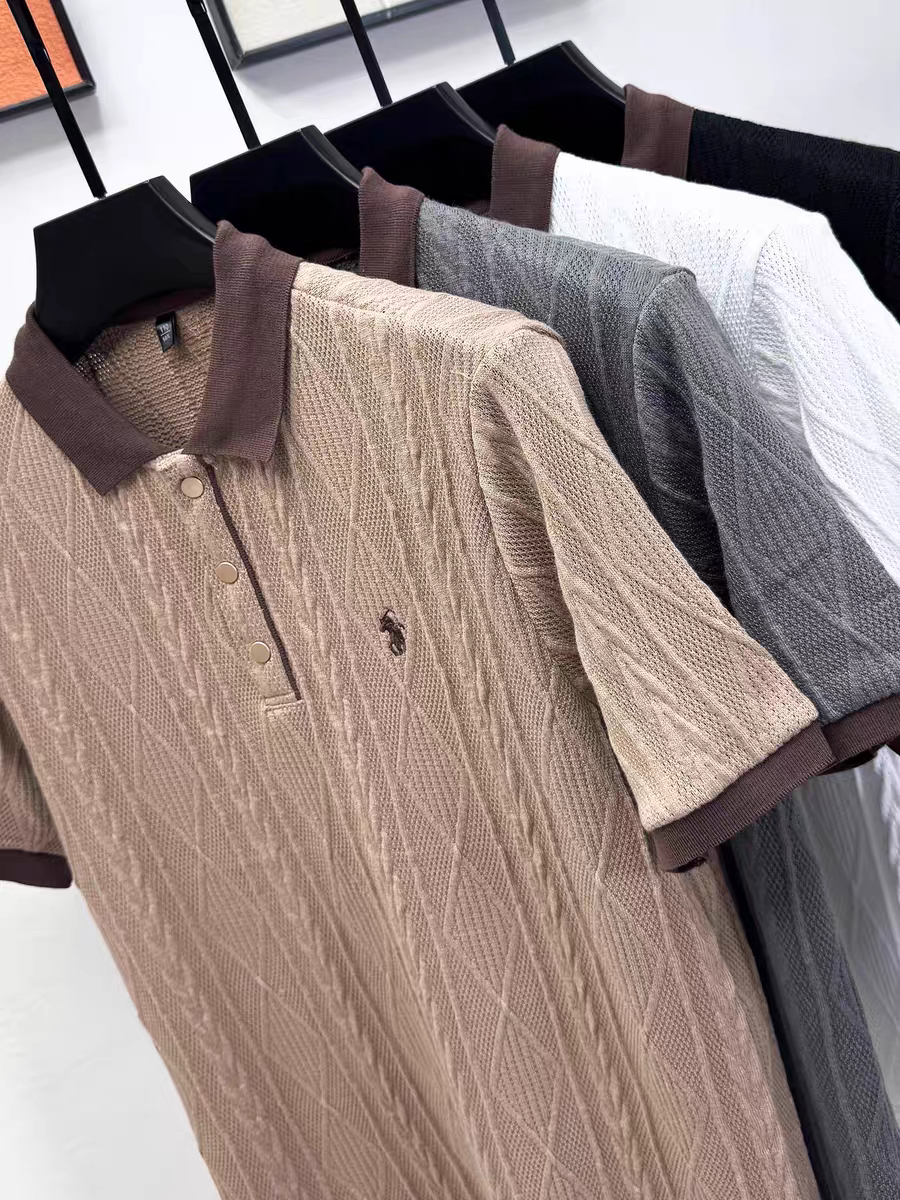 Ashen Crest Knit Polo