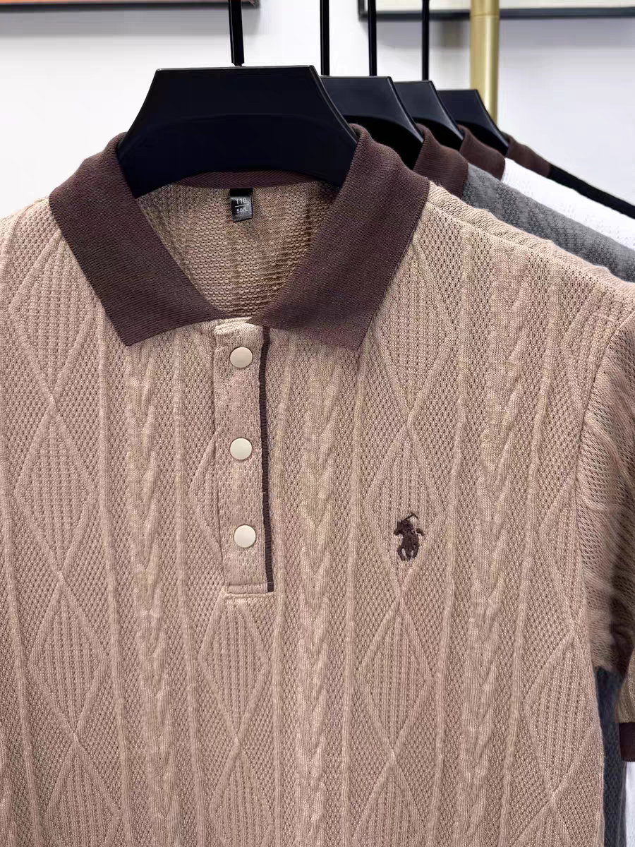 Ashen Crest Knit Polo