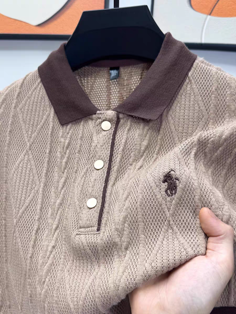 Ashen Crest Knit Polo