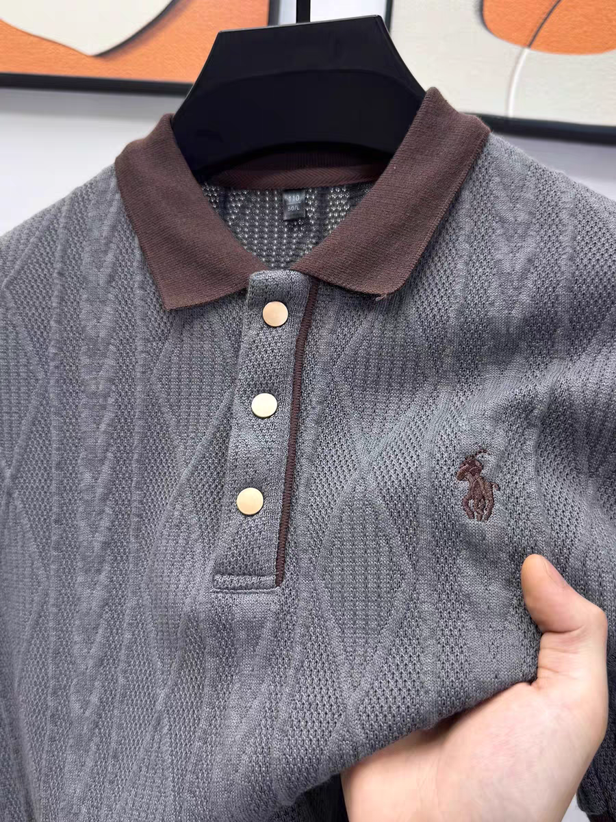 Ashen Crest Knit Polo